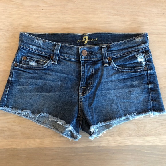 7 for all Mankind Denim Cut Off Shorts - Picture 1 of 3